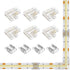 BTF-LIGHTING FCOB COB 10mm/0.39in Width LED Strip Connector Kit 6Pcs 3 Pin Transparent Gapless L-Shaped Connectors 4Pcs 4Pin Strip to Strip Connec...