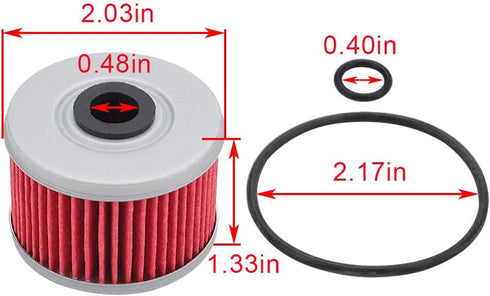 3pcs Oil Filter O-Ring Compatible with 113 HF113 ATC250ES ATC350X TRX250 TRX300 TRX350 TRX400EX TRX420FE TRX450ES TRX500FE XL250R XL350R XL600R XR...