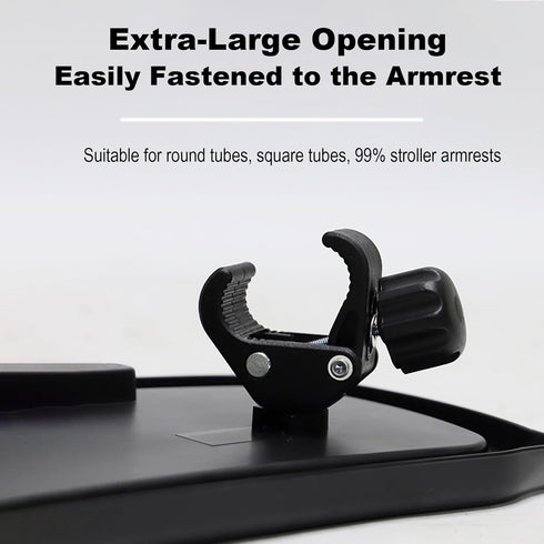Stroller Snack Tray with Stroller Cup Holder and Phone Holder?3 in 1 Universal Stroller Snack Tray and 2 Stroller Hooks?Removable Clip Hook Stroll...