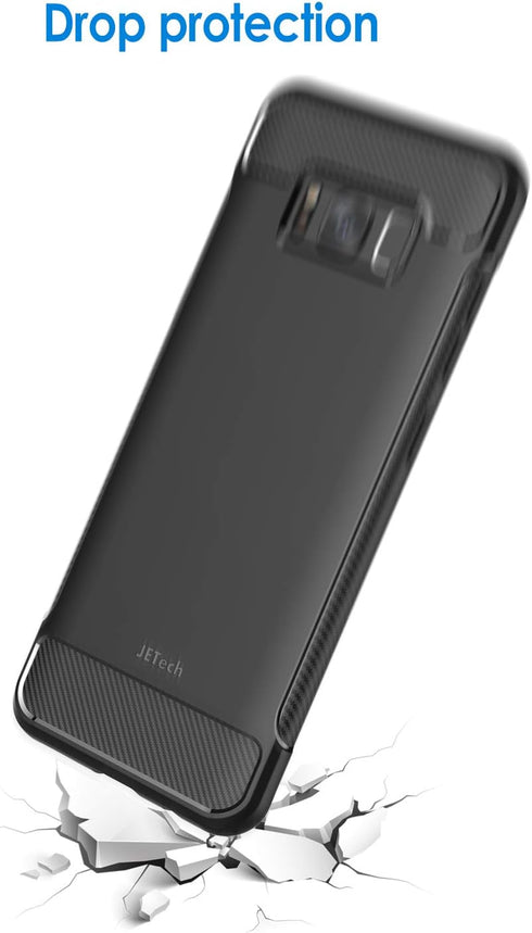 JETech Slim Fit Case for Samsung Galaxy S8, Thin Phone Cover with Shock-Absorption and Carbon Fiber Design (Black)...