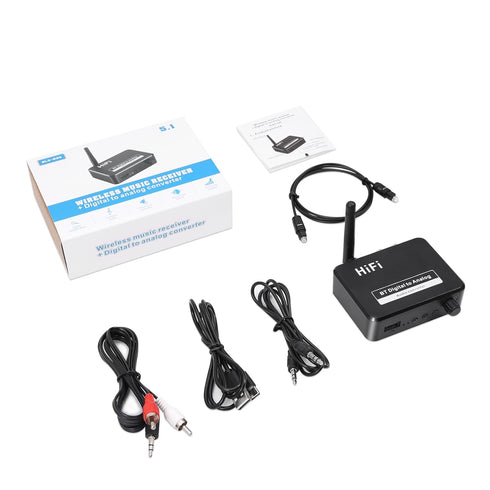 Bluetooth 5.1 Receiver for Home Stereo, Digital to Analog Audio Converter for TV, 3.5mm Bluetooth Aux Adapter, HiFi, Wireless Audio Receiver, Opti...