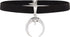 Black Suede Leather Choker Necklace with Silver Crescent Moon Pendant for Women Men...