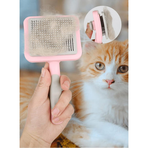IOO Grooming Brush For Cat And Dog, Self Cleaning Slicker Brushes For Pet? Pet Grooming Brush Can Gently Removes Loose Undercoat, Mats Tangled Hai...