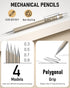 Nicpro 5 PCS Art Mechanical Pencils Set, Metal Drafting Pencil 0.3 & 0.5 & 0.7 & 0.9 & 2mm Graphite Lead Holder(4B 2B HB 2H Colored) for Sketching...