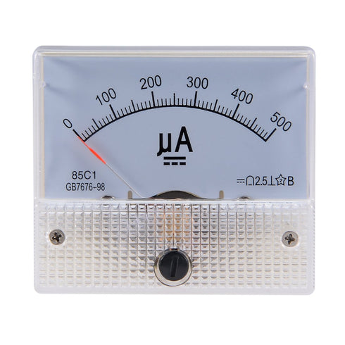 uxcell Analog Current Panel Meter DC 0-500uA 85C1 Ammeter for Circuit Testing Charging Battery Ampere Tester Gauge Pack of 1...