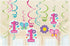 Amscan Foil Swirl Decorations | 1st Birthday Girl |Flowers and Butterflies Collection, 12 Pieces, Multicolor...
