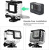 Waterproof housing case for GroPro Hero 5 6 7 Black action camera with underwater photography filters - Red, Light Red and Magenta; Straight-in De...