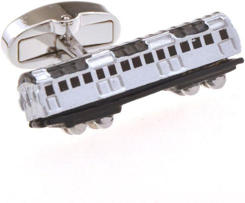Railroad Train Car Pair Cufflinks in a Presentation Gift Box & Polishing Cloth...