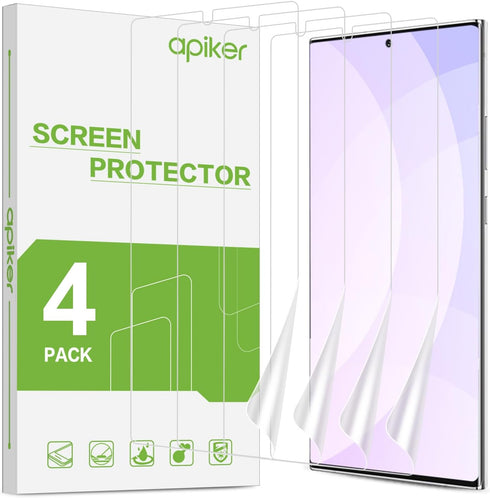 apiker 4 Pack Screen Protector Compatible with Samsung Galaxy Note 10 Plus, Soft TPU Film Support Fingerprint Sensor...