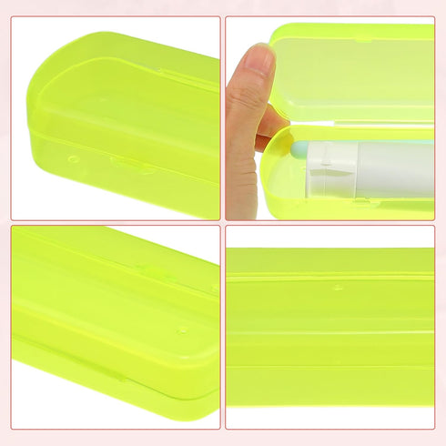 VOCOSTE Toothbrush Travel Case, Plastic, Lightweight Traveling Toothbrush Holders Case, for Travel Business, Yellow, 2.17"x1.38"x8.07"...