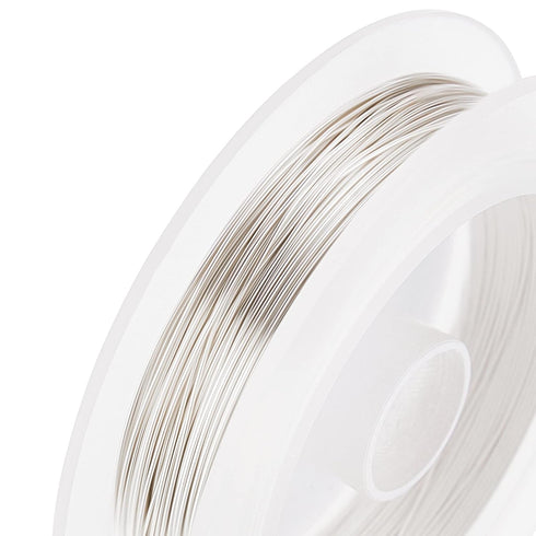 BENECREAT 24 Gauge Copper Wire - Tarnish Resistant Silver Craft Jewelry Wire, 98 Feet, Bendable for Beading & Floral Arranging...