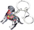 Cute Enamel Dog Keychain Keyring Pets Dog Keyrings for Women Purse Bag Accessories Charms...