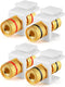 TNP Banana Jack Keystone Insert (Set of 4) - Stereo Speaker Banana Connector Binding Post Snap in Adapter Socket Female Port Inline Coupler for Wa...