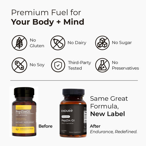 Endur PepZinGI ZINC-CARNOSINE Chewables, Helps Support Your Digestive System for Comfortable Digesting, Gluten Free, 60 Tablets...
