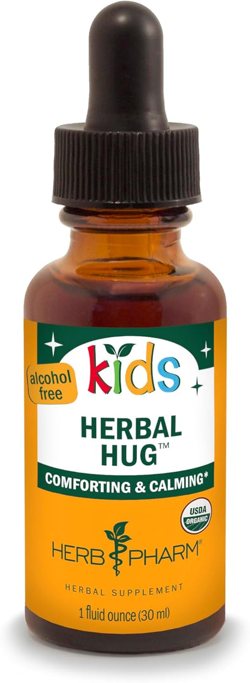 Herb Pharm Certified Organic Alcohol-Free Kids Herbal Hug Liquid Herbal Glycerite Formula, 1 Oz...