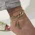 Boho Vintage Rhinestones Chunky Ankle Bracelets Gold Chain Beach Lock Anklet Bracelet Simple Adjustable Anklet Set for Women 3Pcs...