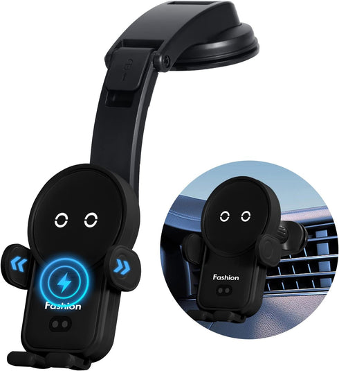 Wireless Car Charger Mount,15W Qi Fast Charger, Wireless Car Charger Smart Sensor Air Vent, Automatic Clamping Phone Holder for iPhone14/13/12/11/...