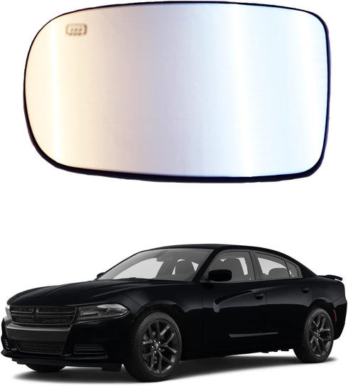 Renesemee Driver Left Side Heated Mirror Glass Compatible with Dodge Charger Challenger Chrysler 200 300 2011-2021 Replace 68101147AA...