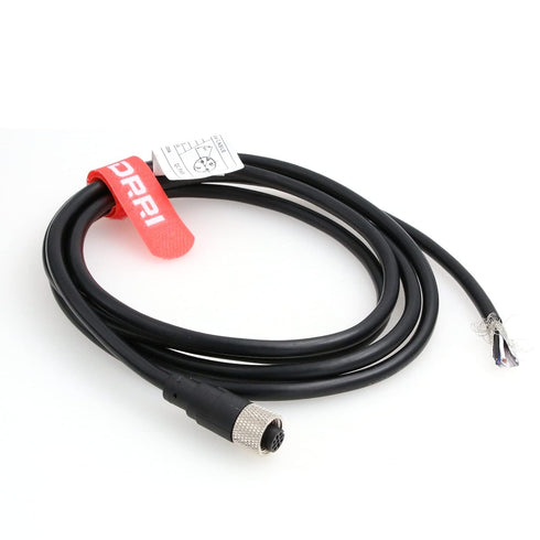 DRRI Industrial Sensor Cable M12 4-Pin Female A-Code Aviation Connector to Open end Electrical Shielded Overmolded Cable......