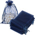 HRX Package 100pcs Organza Gift Bags Navy Blue, 4 x 6 inch Mesh Jewelry Pouches Drawstring Party Favor Bags for Small Sample Christmas Candy...