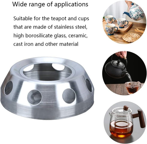 Teapot Warmer,Brushed Stainless Steel Tea Warmer Heater Holder Teapot or Coffee Warmer Base,Silver...