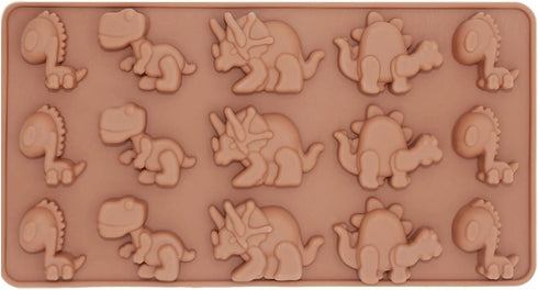 Candy Chocolate Silicone Mold Baking Tray Pan Dinosaur Dino Animal-Themed Shape TREX Non-Stick Food-Grade for Homemade Kids DIY Treats Ice-pops Fr...