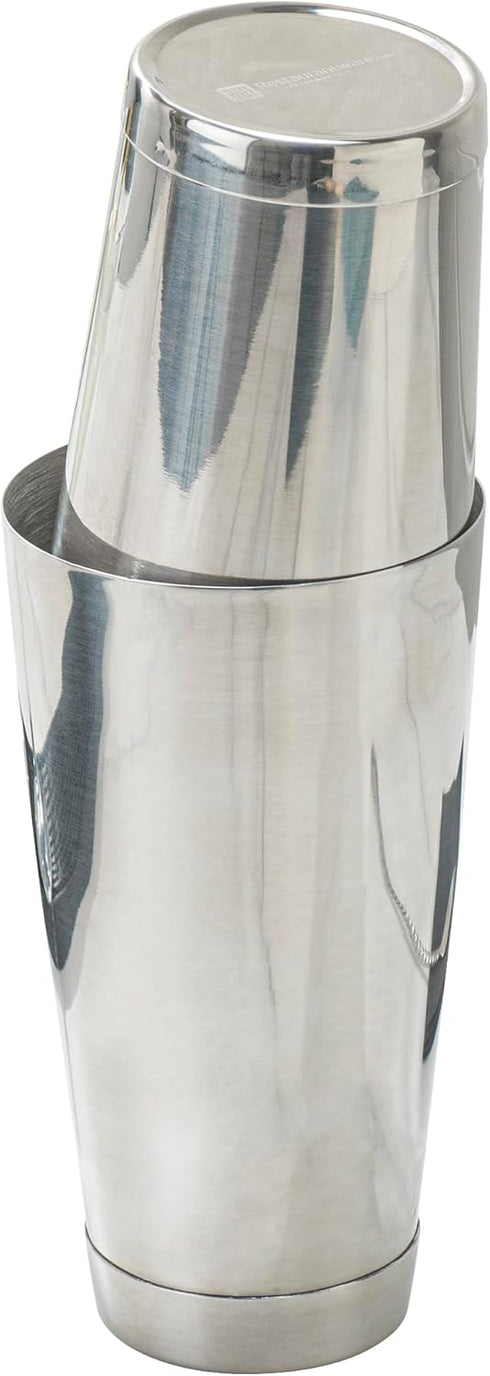 Restaurantware Bar Lux 16 Ounce Boston Shaker 1 Metal Cocktail Shaker - Weighted Bottom No Leak Stainless Steel Martini Drink Mixer Essential Bar ...