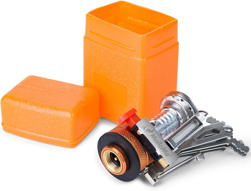 MalloMe Backpacking Stove - Portable Camping Stove - Small Backpack Camp Single Burner for Propane Butane Isobutane Fuel Canister - Mini Pocket Ro...