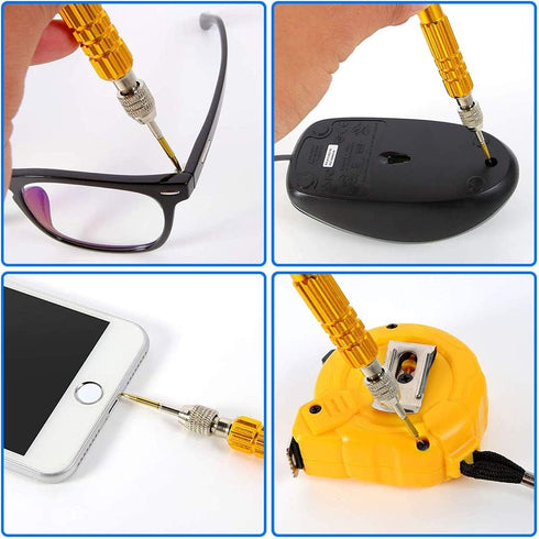 MMOBIEL 5-in-1 Multifunctional Small Magnetic Precision Pocket Mini Screw Driver Set for Eyeglass, Smartphone, Tablet, Watch, Repair Tool Kit...