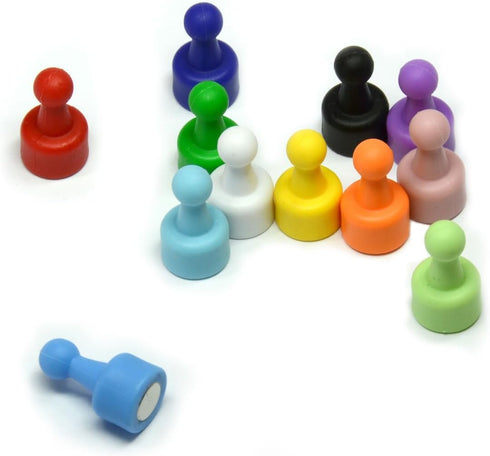 CMS Magnetics - (12-Pack Small NeoPin Multi-Color) Strong Neodymium Magnetic Push Pin for Dry Erase Whiteboards, Bulletins, Calendars, Refrigerato...