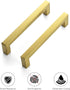 Ravinte 5 Pack 5 Inch Kitchen Square Cabinet Handles Cabinet Pulls Brushed Brass Drawer Pulls Kitchen Cabinet Hardware Kitchen Handles for Cabinet...