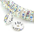 Allb 100Pcs Rondelle Spacer Beads 10mm Silver Plated Czech Crystal Rhinestone for Jewelry Making Loose Beads for Bracelets...