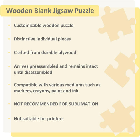 Blank Puzzle with 12 Pieces, Large Blank Puzzle Pieces with Puzzle Tray, Blank Wooden Jigsaw Puzzles for Crafts & DIY, Make Your Own Puzzle 11.8x8...