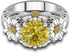 Lzz Fashion Lady 925 Sterling Silver Ring 3.5ct Citrine Daisy Ring Cubic Zirconia Sunflower Flower Wedding Ring Size 6-10 (US Code 6)...