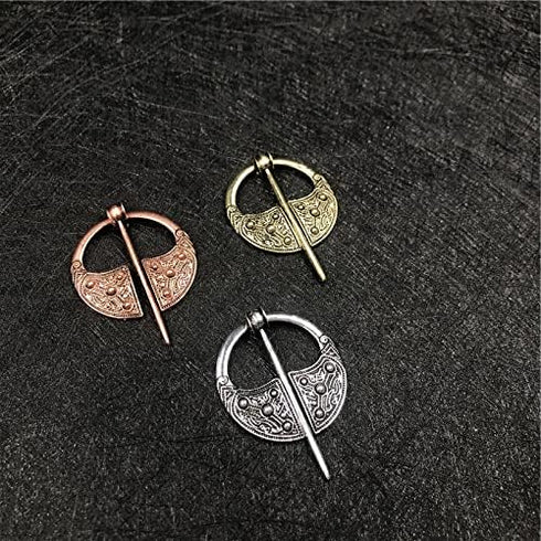 COLORFULBLING Brooch Cloak Pin Scarf Shawl Buckle Clasp Pin Brooch Penannular Brooch for Costume Accessory, Antique Silver, Rose Gold(silver)...