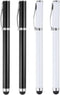 MECCANIXITY 4pcs Ballpoint Pen with Stylus Tip 2 in 1 Ink Pen & Fine Point Rubber Stylus Pens for All Capacitive Touch Screens Universal, White Bl...