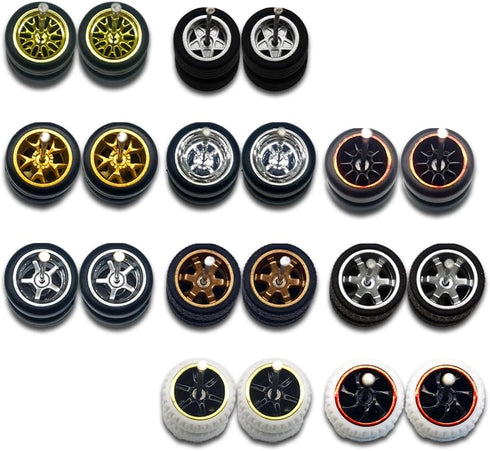 Hot 1/64 Wheels for Diecast Model Car Vehicles (10 Sets in 1 Box), Suitable for Car Culture Collectors, Modified Sets, Replace The Mainline, Real ...