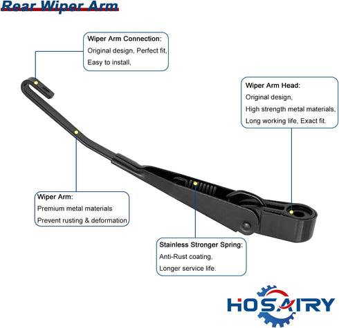 Rear Wiper Arm Blade Set for Honda CRV 2012-2016, for Toyota Highlander/Prius V / RAV4 2006-2015 Rear Windshield Wiper Arm Blade Assembly 76720-T0...