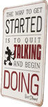 Disney Mickey Mouse Embossed Metal Sign - Retro Mickey Mouse Wall Art With Inspiring Walt Disney Quote...