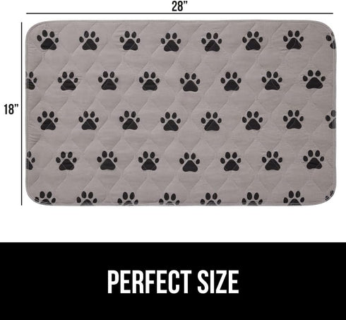 Gorilla Grip Washable Puppy Pads, 28x18, Slip Resistant Dog Crate Mat, Waterproof Cloth Pee Pad for Training Puppies in Playpen, Reusable Pet Inco...