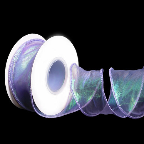 2 Rolls Laser Purple Organza Ribbon 1-1/2 Inch Wide 10 Yards for Gift wrap Bow DIY Craft Bouquet Wreath Baking Baby Shower Wedding Parties Valenti...