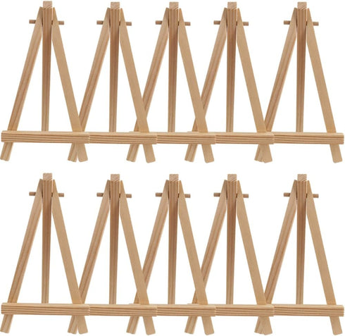 Mini Wooden Easel,10 Pcs Mini Easels Small Tabletop Easel Mini Easel Display Stands for Small Canvases,Kids Crafts,Business Cards,Signs,Photos,Gif...