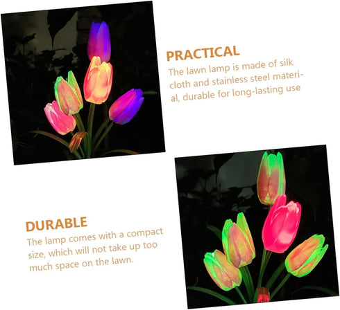 Tulip Lawn lamp Outside Solar Lights Outdoor Lawn Light Garden Stake Light Outdoor Light Ornament Solar Powered Lights Outdoor Lawn Solar Light Li...