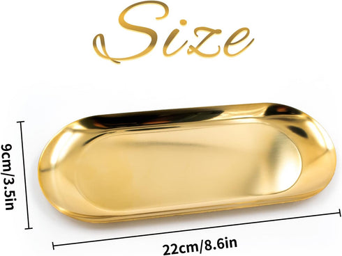 DFYOUHOME® 3 Pack Stainless Steel Tray Guest Check Presenter Receipt Holder Tray for Restaurant Hotel Cash Credit Card Bathroom Storage Gold Tray ...