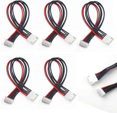 5PCS JST-XH 5S Balance Extension Cable Lipo Charger Extension Cable Lead Wire 20CM JST Balance Leads for LiPo Battery Balance Charging 22AWG Silic...