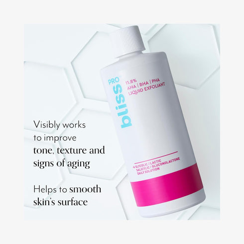 BlissPro™ Liquid Exfoliant - Daily Exfoliating Treatment with 11.8% AHA, BHA, PHA - 4 Fl Oz | Smooths Skin Texture, Reduces Pores & Fine Lines...