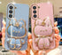 for Samsung Galaxy A25 5G Case Cute Hidden Rabbit Bunny Mirror Kickstand,Galaxy A25 Phone Case Girly Glitter Soft TPU Bumper Full Camera Protectio...