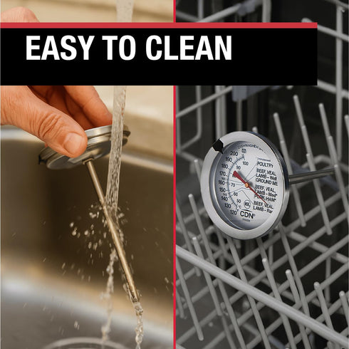 CDN Ovenproof Meat Thermometer NSF Certified Pro Accurate, Temperature Guide on 2" Dial - Easy-to-Read - Poultry, Roasting, Waterproof - IRM200...