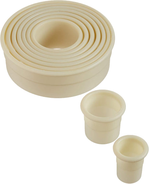 Mercer Culinary 9-Piece Round Plain Nylon Cutter Set,Off White...