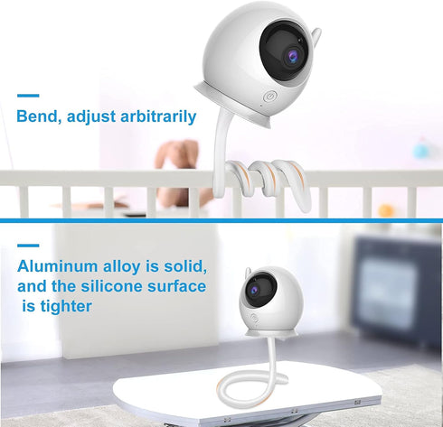 Universal Baby Monitor Mount Shelf Flexible Camera Stand No Drilling for Nursery Baby Monitor Crib Holder Compatible with Baby Monitor Camera with...